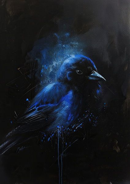 Painting Blue Crow by Art Whims