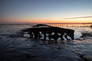 Sonnenaufgang am Wattenmeer in den Niederlanden