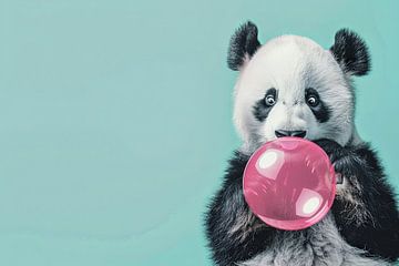 Panda met kauwgom van Poster Art Shop