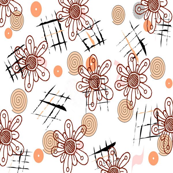 Digitale Blüten mit Spiralen  von Roswitha Lorz