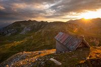 Sunrise over the mountains of Hohe Tauern National Park in Austria