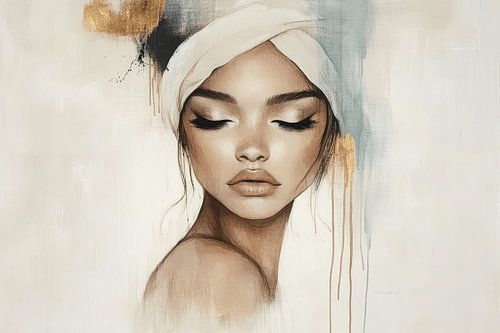 Modern portret met een vleugje goud