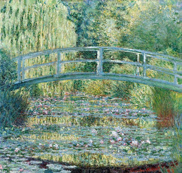 Japanische Brücke im Garten von Giverny, Claude Monet von Meesterlijcke Meesters