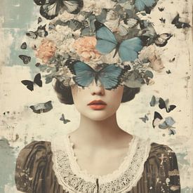 Floral head woman portrait by IamHome Studio