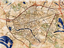 Map of Wijchen with the style 'Serene Summer' by Maporia