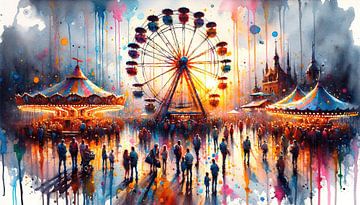 Carnavalsverlichting bij zonsondergang van Chromatic Fusion Studio
