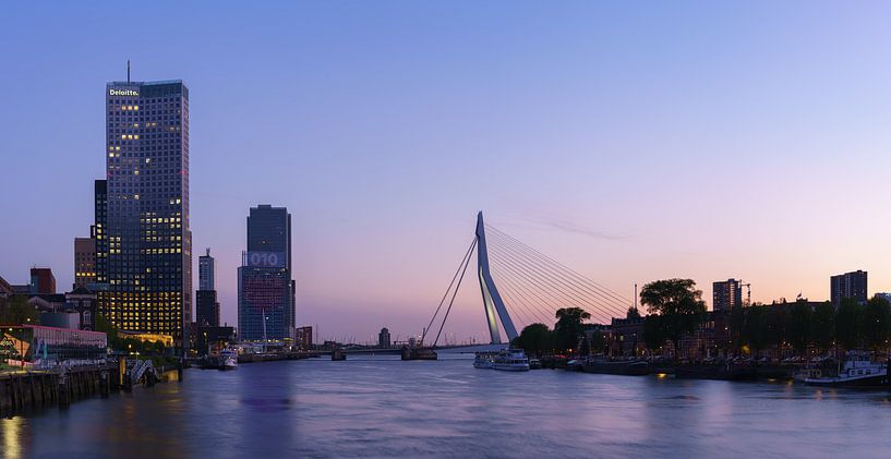 Skyline Rotterdam vanaf de Koninginnebrug van Mark De Rooij
