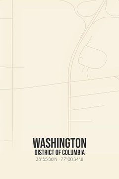 Carte ancienne de Washington (District de Columbia), Etats-Unis. sur Rezona