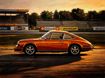 Klassischer Porsche 911 Ölgemälde