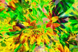 Sun hat flowers abstract