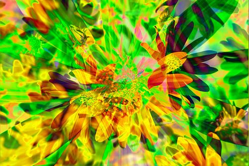 Chapeau de soleil fleurs abstrait