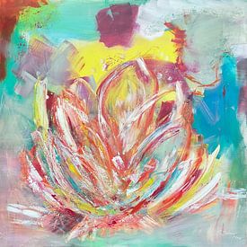 Lotus flower of happiness - a work of art full of radiance and joie de vivre by Susanna Schorr