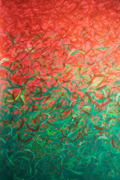 Van ROOD naar GROEN - Abstract schilderij