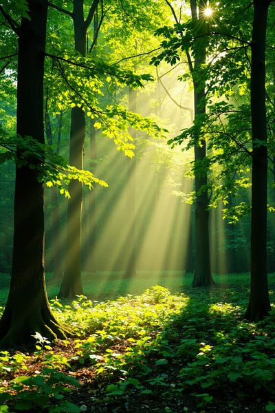 Sunlit Deciduous Forest with Undergrowth by Markus Gann