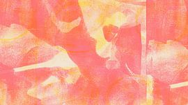 Abstrakte Malerei in Orange, Rosa und Gelb von Dina Dankers