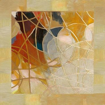 Abstract: Kleurrijk goud -1 van Studio Pieternel