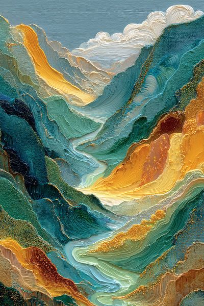 schilderachtig abstract kleurrijk landschap van Egon Zitter