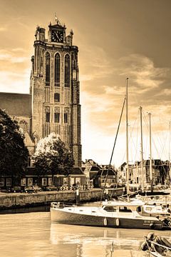 Église Notre-Dame de Dordrecht Pays-Bas Sépia