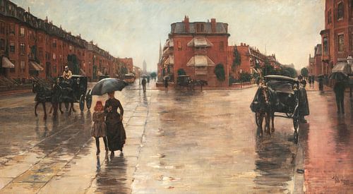 Regenachtige dag, Boston, Childe Hassam