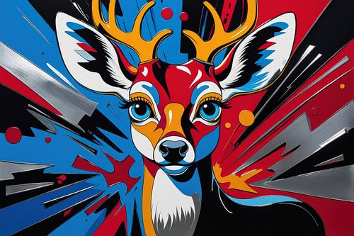 Graphic deer with antlers by Art & Soul Creations