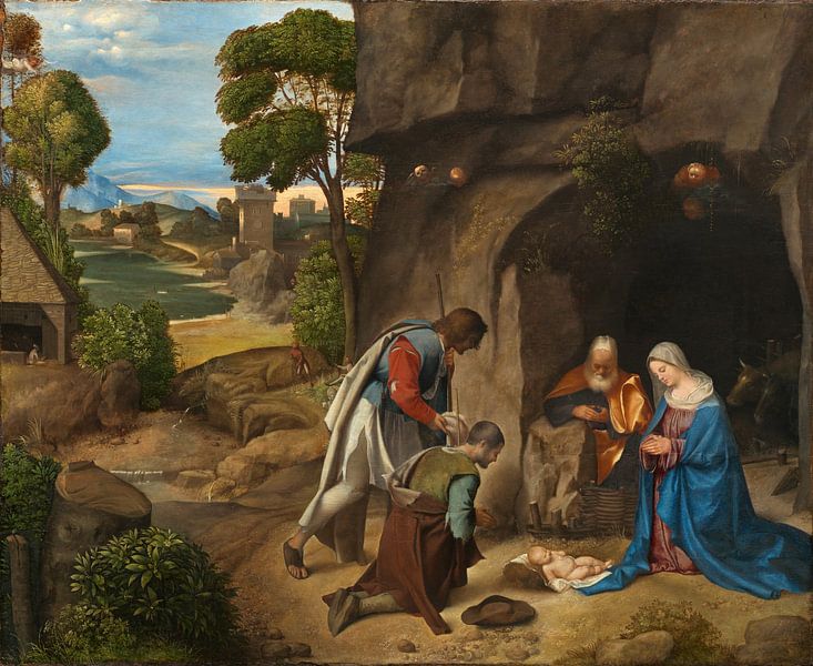 The Adoration of the Shepherds, Giorgione by Masterful Masters
