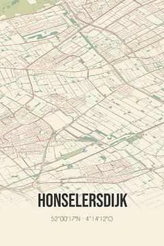 Vintage landkaart van Honselersdijk (Zuid-Holland) van MijnStadsPoster