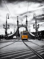 Budapest - Liberty Bridge with historical tram