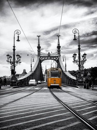 Budapest - Pont de la Liberté avec le tram historique sur Carina Buchspies