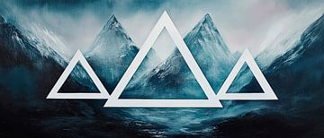 Geometric mountain panorama - Abstract by Poster Art Shop