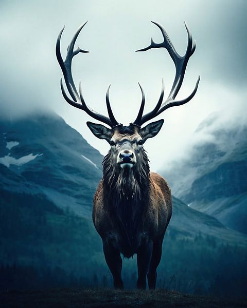 Hirsch in der Natur von fernlichtsicht
