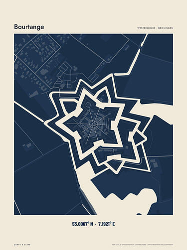 Bourtange map in navy