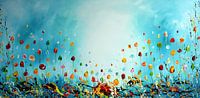 Blue Flowers van Gena Theheartofart thumbnail