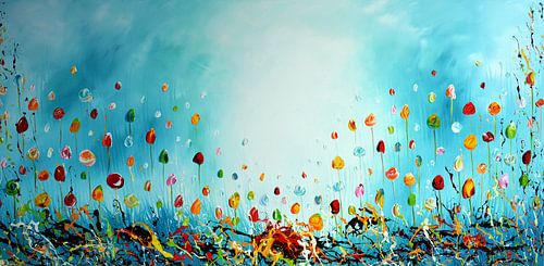 Blue Flowers by Gena Theheartofart