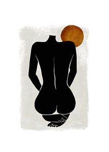 Vrouwelijk Naakt - Erotisch Silhouet Vrouwenlichaam van Diana van Tankeren