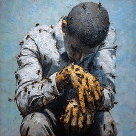 Surreal Body Decay Acrylic Texture Art by Aden Pink Studio