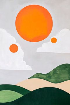 Bright sunny landscape in pastel colours by Poster Art Shop