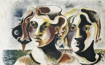 Heinrich Hoerle - Deux têtes de jeunes filles (1927) sur Peter Balan