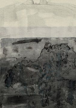 Abstract botanisch. Minimalistische kunst in neutrale kleuren. van Dina Dankers
