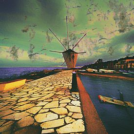 Corfu Windmill by Art Guveau