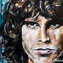 Portret schilderij van Jim Morrison. van Therese Brals thumbnail