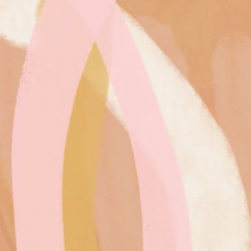 Moderne vormen en lijnen abstract in pastelkleuren nr 8 van Dina Dankers