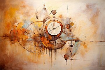Klok, schilderij, abstract A2 van Joriali