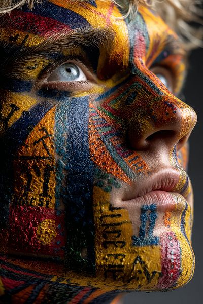 abstracte kunst met kleur portret van Egon Zitter