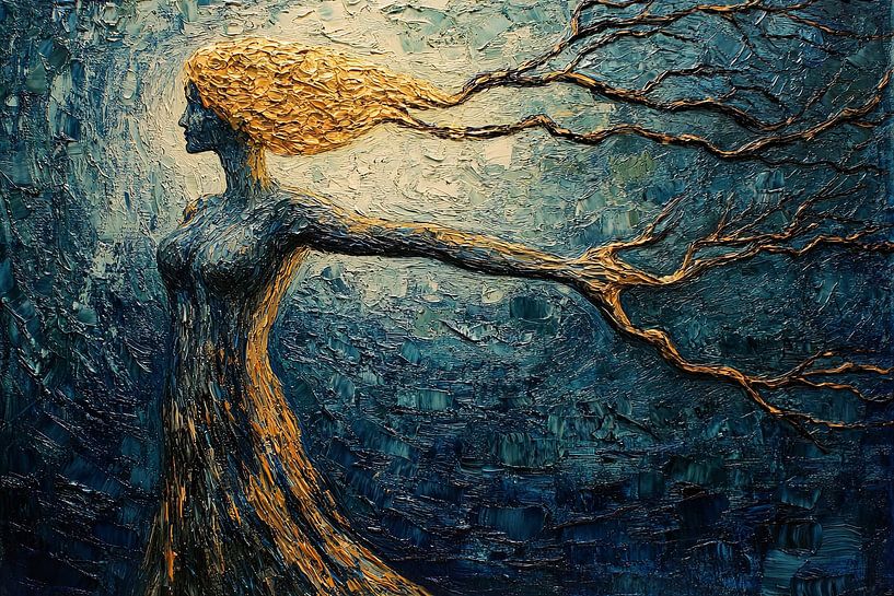 spiritual painting with trees by Egon Zitter