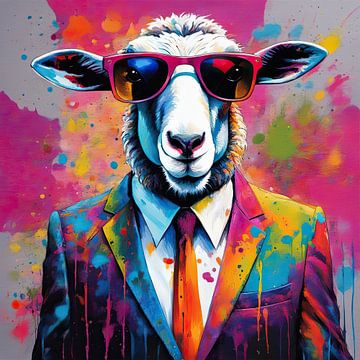 Pop Art Sheep 03.90 by Blikvanger Schilderijen