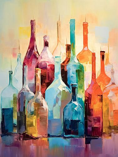 Kleurige abstracte flessen