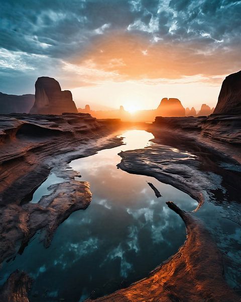 Zonsopgang in Arizona van fernlichtsicht
