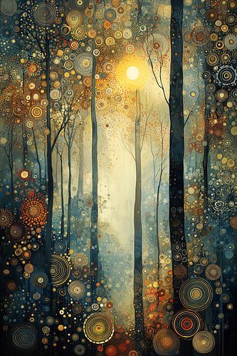 Forest landscape in the style of Klimt no. 2