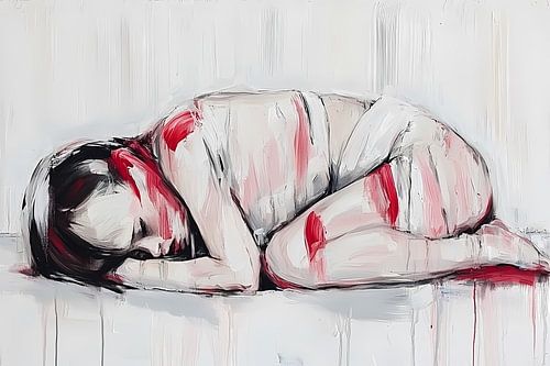 Peinture abstraite expressive d'une femme