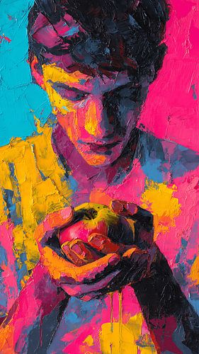 Dreamlike Figure Holding a Distorted Childlike Object in Unnatural Liquid Transformation